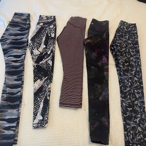 Bundle of 5 Lululemon Athletica Patterned Leggings